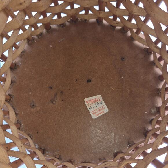 Vintage Rattan Wicker Floor Vase Basket Handles 24" x 11" Pot Planter Portugal - Picture 13 of 16